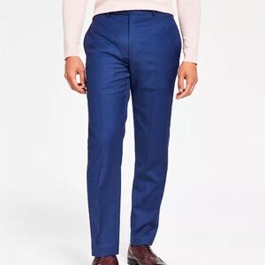Calvin Klein Men's Slim-Fit Wool-Blend Stretch Blue Suit Pants